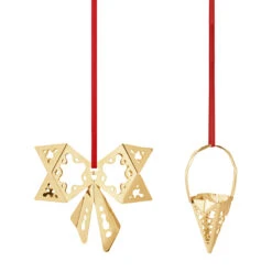 Georg Jensen Décoration De Noël 2022 Bow & Cone 2 Pièces
